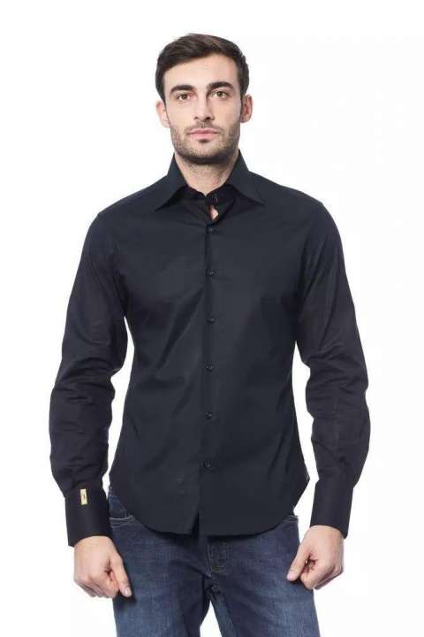 Priser på Billionaire Italian Couture Blue Cotton Herre Shirt