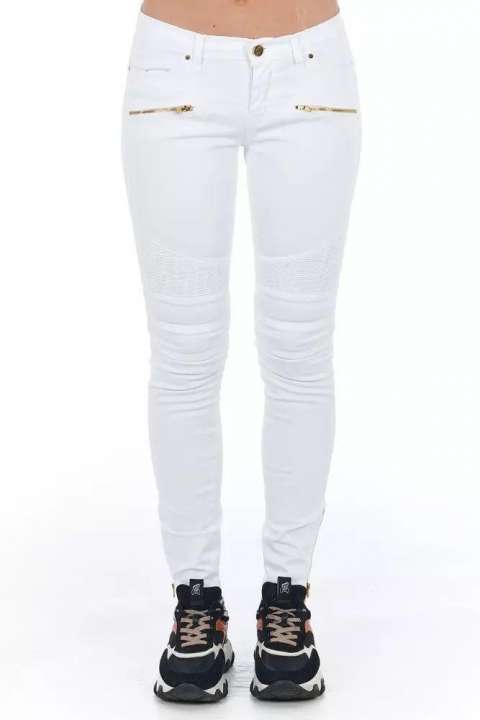 Priser på Frankie Morello White Cotton Dame Jeans