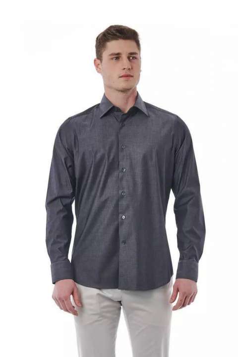 Priser på Bagutta Gray Cotton Herre Shirt