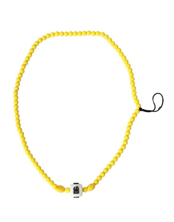 Priser på Dolce & Gabbana Yellow Beaded Chain DG Logo Charm Necklace