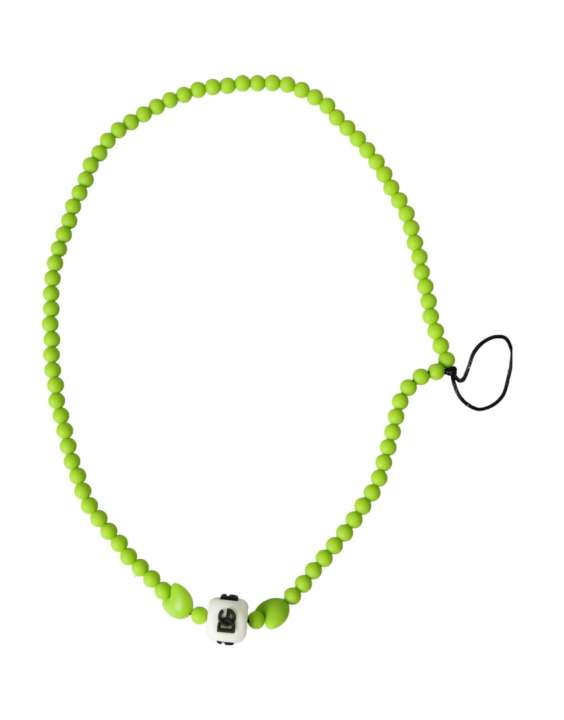 Priser på Dolce & Gabbana Green Beaded Chain DG Logo Charm Necklace