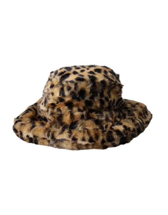 Priser på Dolce & Gabbana Brown Leopard Fur Dame Bucket Hat