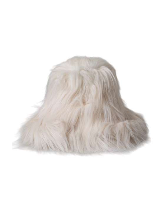 Priser på Dolce & Gabbana Off White Acrylic Fur Dames Bucket Hat