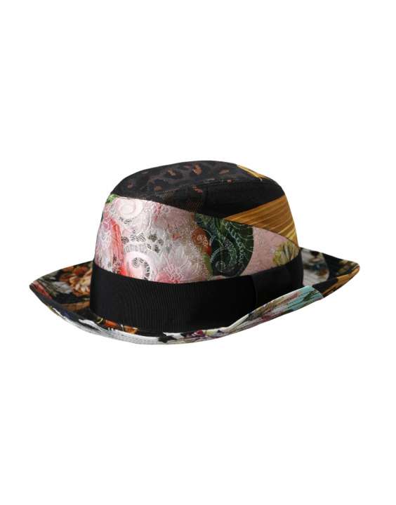 Priser på Dolce & Gabbana Multicolor Patchwork Dame Fedora Wide Brim Hat