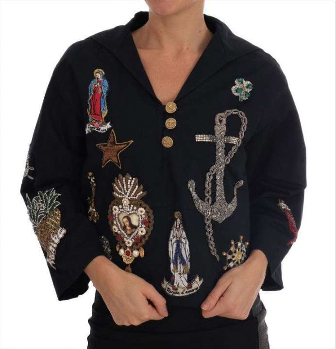 Priser på Dolce & Gabbana Enchanted Blue Crystal Embroidered Coat