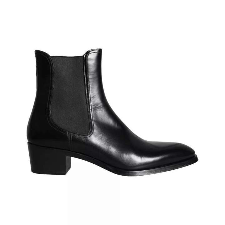 Priser på Dolce & Gabbana Black Leather Chelsea Ankle Boots Herre Sko