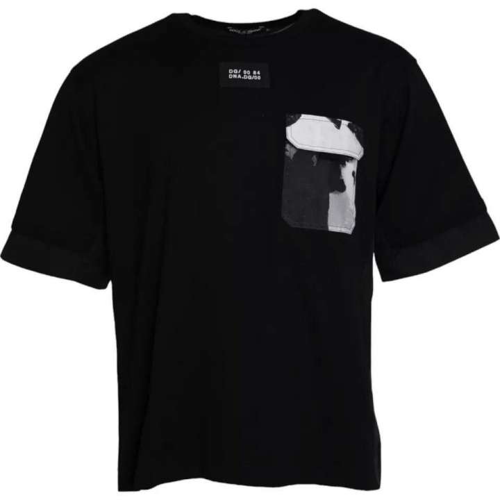 Priser på Dolce & Gabbana Black Cotton Pocket Short Sleeves Herre T-shirt