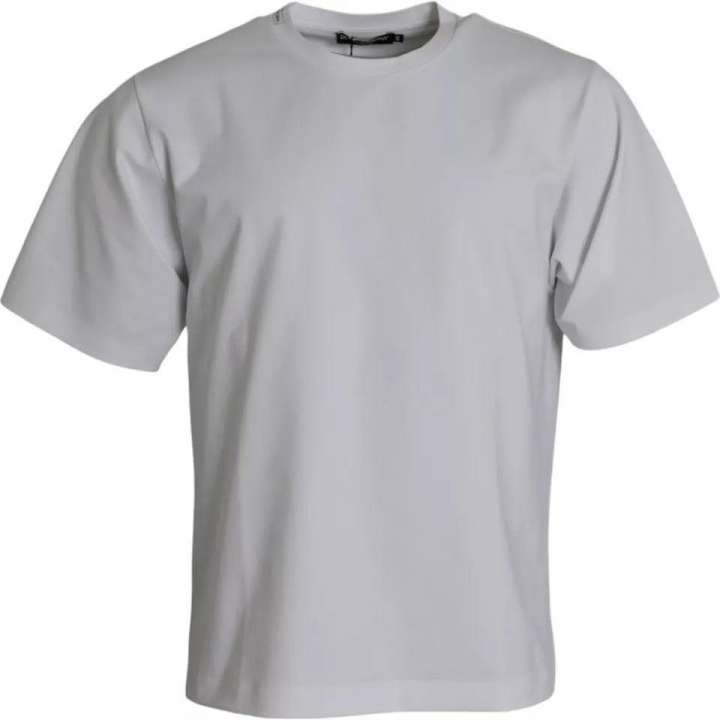 Priser på Dolce & Gabbana White Cotton Round Neck Short Sleeve T-shirt