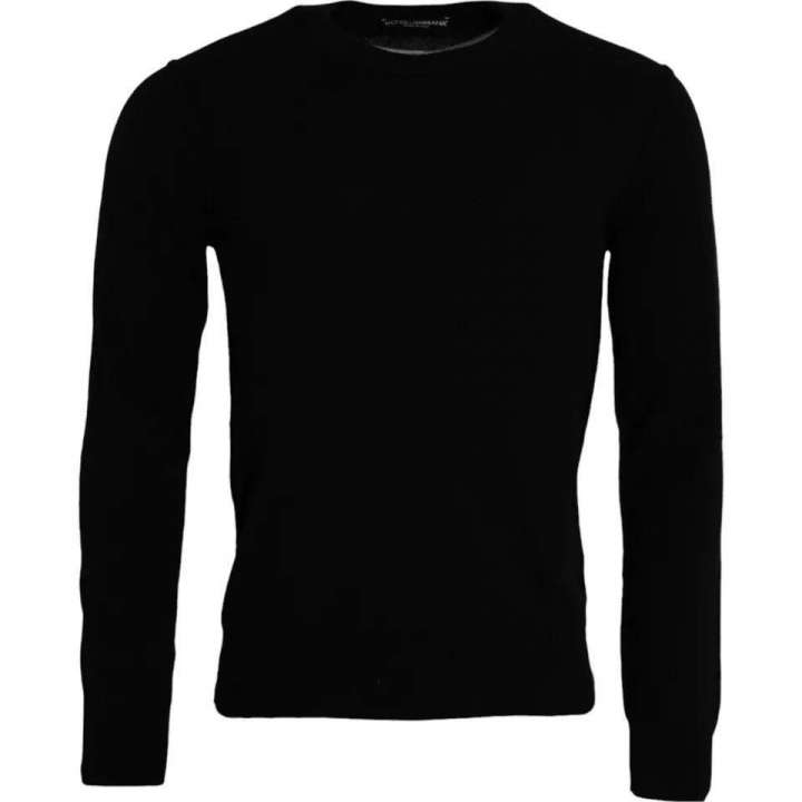 Priser på Dolce & Gabbana Black Cashmere Crew Neck Pullover Sweater