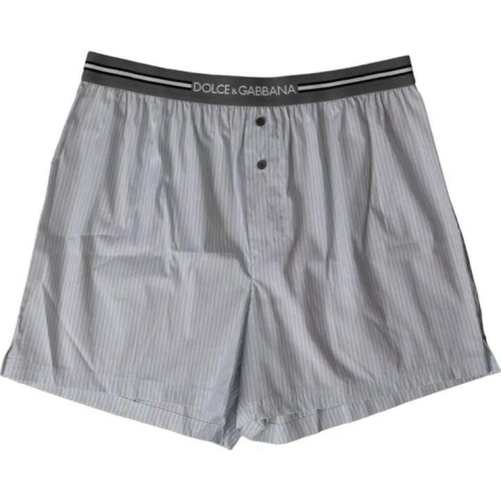 Priser på Dolce & Gabbana Gray Stripes Cotton Blend Boxer Shorts Underwear