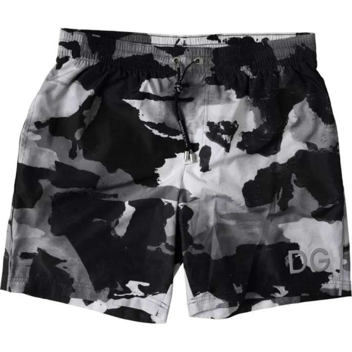 Priser på Dolce & Gabbana Multicolor Camouflage DG Logo Beachwear Shorts Swimwear