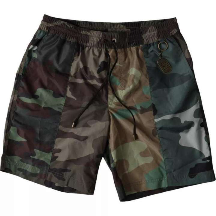 Priser på Dolce & Gabbana Multicolor Camouflage Patchwork Beachwear Shorts Swimwear