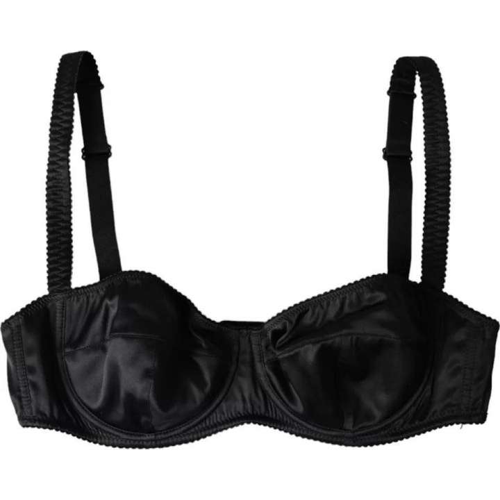 Priser på Dolce & Gabbana Black Silk Stretch Dame Balconcino Bra Underwear