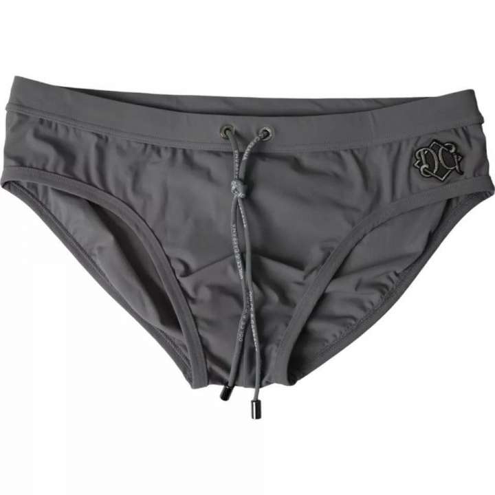 Priser på Dolce & Gabbana Dark Gray DG Logo Beachwear Brief Swimwear Herre