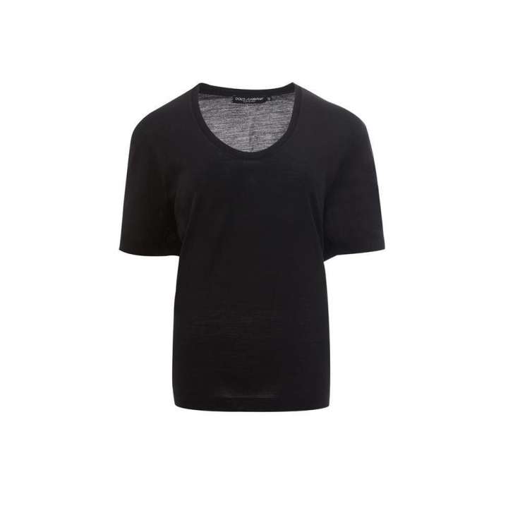 Priser på Dolce & Gabbana Elegant Black Cotton Top for Fashion-Forward Dame