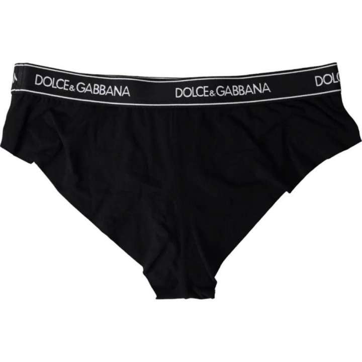 Priser på Dolce & Gabbana Black Modal Stretch Branded Logo Underwear