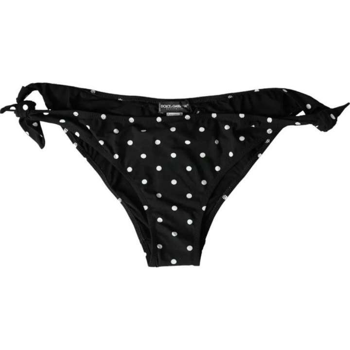 Priser på Dolce & Gabbana Black Polka Dot Swimwear Beachwear Bottom Bikini