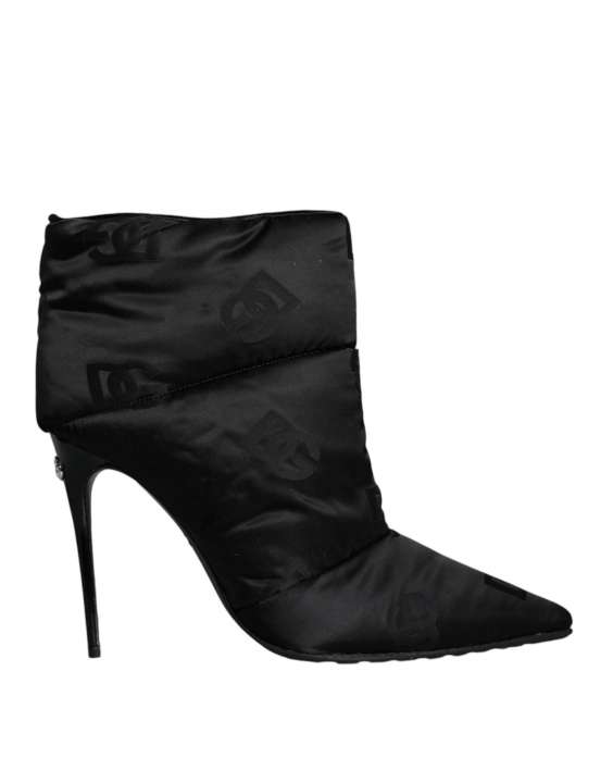 Priser på Dolce & Gabbana Black DG Logo Padded Heels Ankle Boots Sko