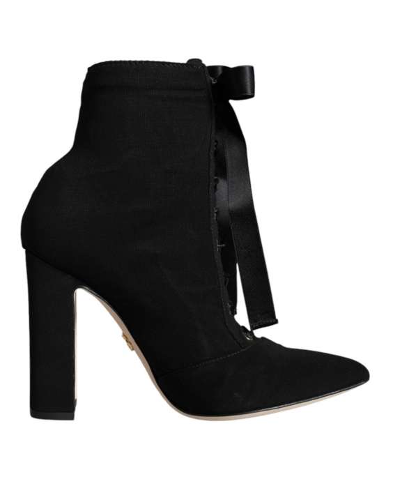 Priser på Dolce & Gabbana Black Jersey Stretch Ankle Booties Sko