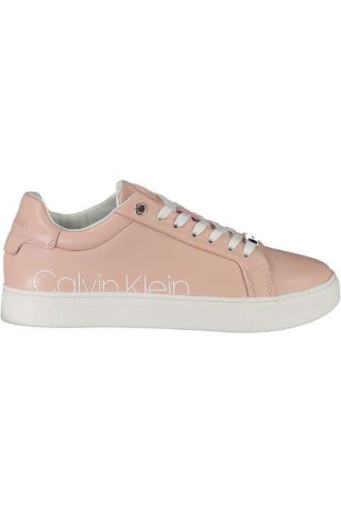 Priser på Calvin Klein Chic Pink Lace-up Sneakers with Logo Accents