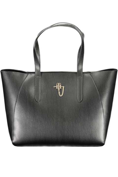 Priser på Tommy Hilfiger Elegant Black Shoulder Bag with Contrasting Details