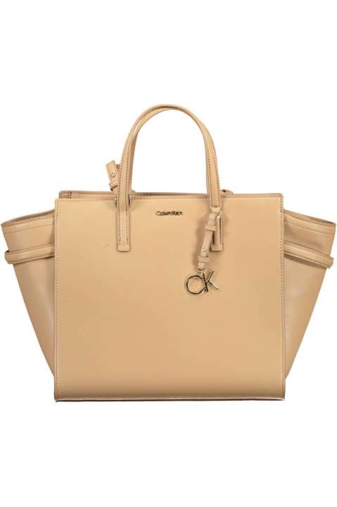 Priser på Calvin Klein Chic Beige Handbag with Contrasting Details