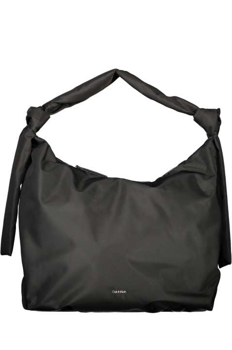 Priser på Calvin Klein Elegant Black Shoulder Bag with Logo Appliqué