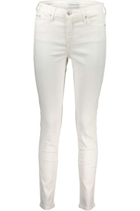 Priser på Calvin Klein Chic White Skinny Jeans with Logo Detail