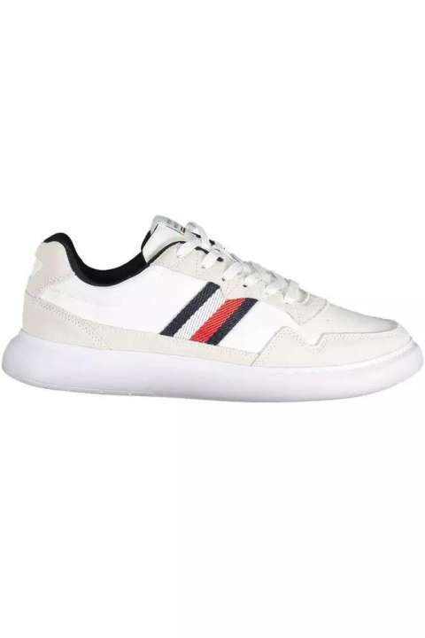 Priser på Tommy Hilfiger Sleek White Sneakers with Contrasting Accents