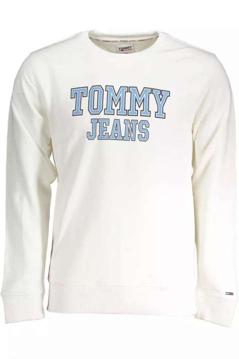 Priser på Tommy Hilfiger Elegant White Long-Sleeved Cotton Sweater