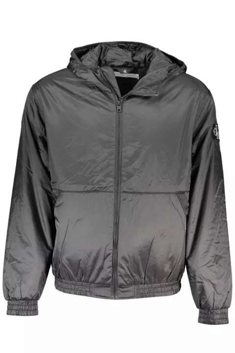 Priser på Calvin Klein Sleek Black Hooded Jacket with Contrasting Details