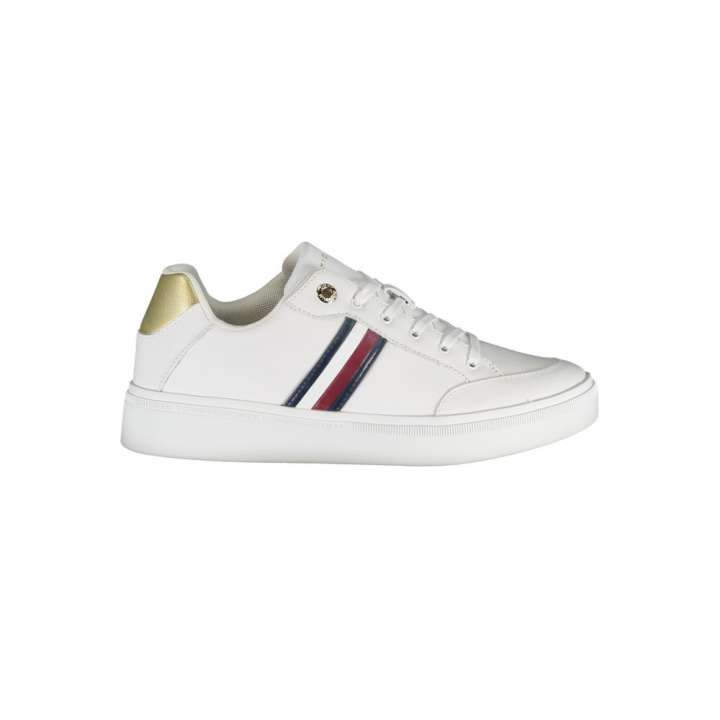 Priser på Tommy Hilfiger Sleek White Sneakers with Iconic Contrast Details