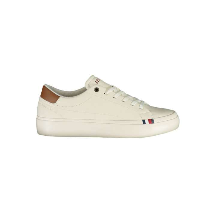 Priser på Tommy Hilfiger Sleek White Sneakers with Contrast Details