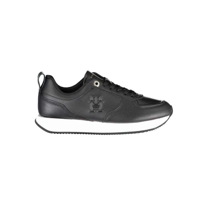 Priser på Tommy Hilfiger Eco-Conscious Black Sneakers with Logo Detail