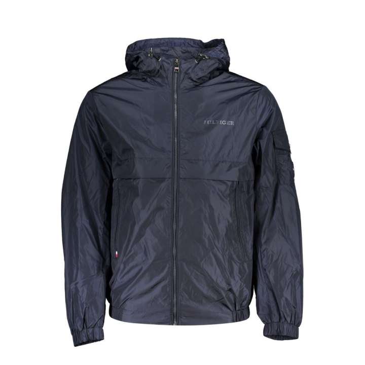 Priser på Tommy Hilfiger Chic Blue Hooded Sports Jacket with Contrast Details