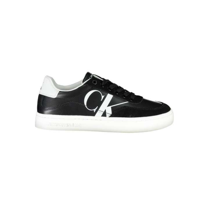 Priser på Calvin Klein Sleek Black Lace-Up Sneakers With Contrast Details