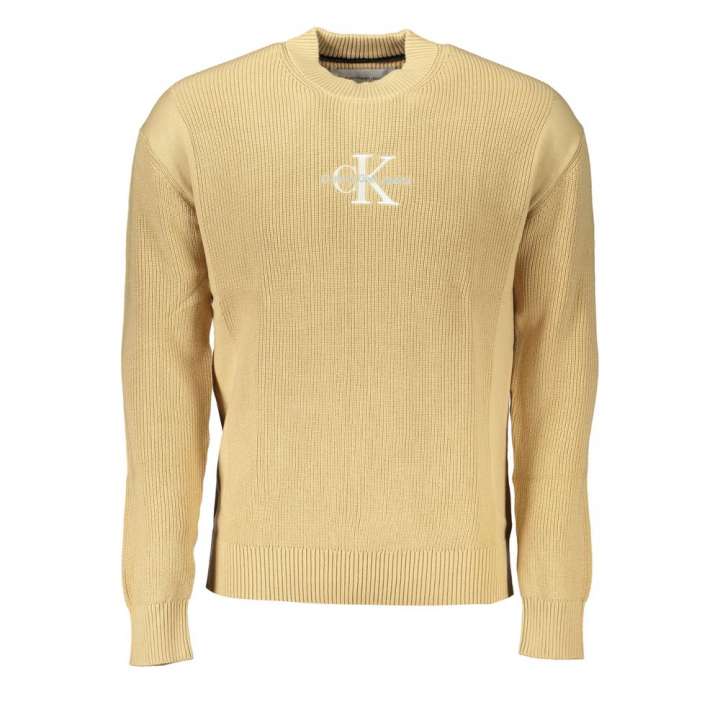 Priser på Calvin Klein Chic Beige Crew Neck Cotton Sweater