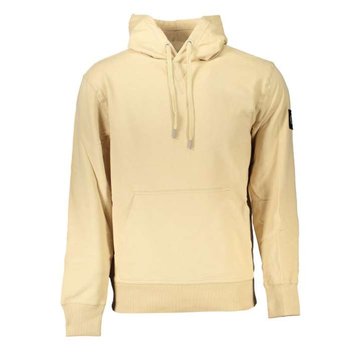 Priser på Calvin Klein Beige Brushed Cotton Hoodie with Central Pocket