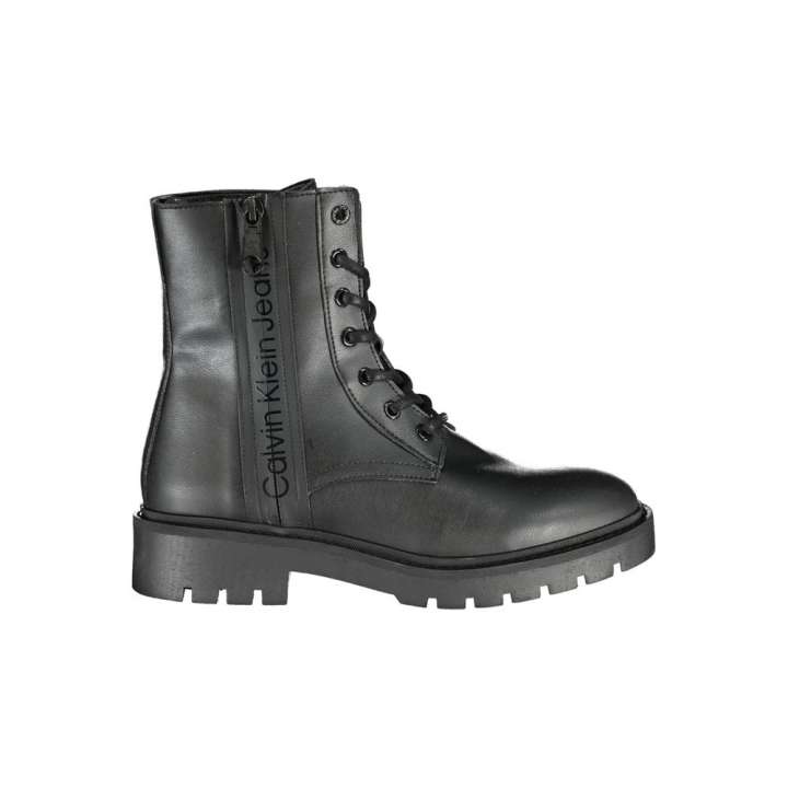 Priser på Calvin Klein Chic Black Ankle Boot with Laces and Zip Detail