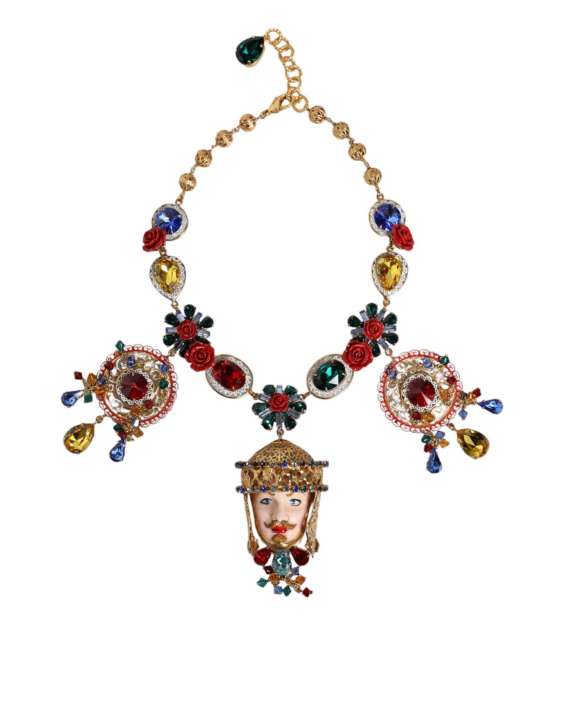 Priser på Dolce & Gabbana Gold Tone Brass Embellished Ball Chain Statement Necklace