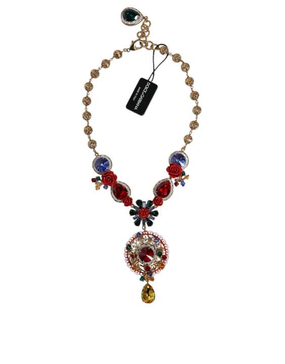 Priser på Dolce & Gabbana Gold Tone Brass Embellished Ball Chain Statement Necklace