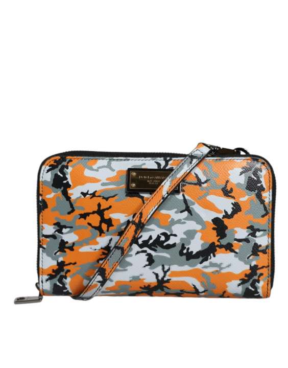 Priser på Dolce & Gabbana Multicolor Camouflage Leather Purse Cross Body Bag