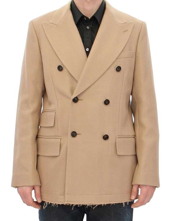 Priser på Dolce & Gabbana Elegant Beige Formal Wool Coat