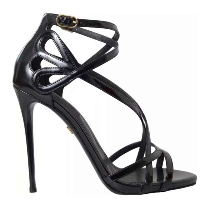 Priser på Dolce & Gabbana Black Leather Di Calfskin Sandal