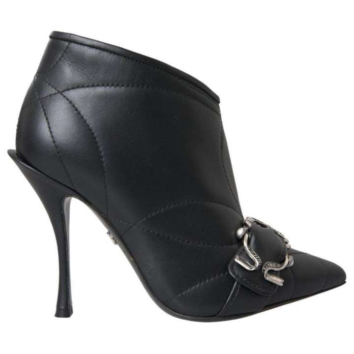 Priser på Dolce & Gabbana Black Leather Di Lambskin Boot