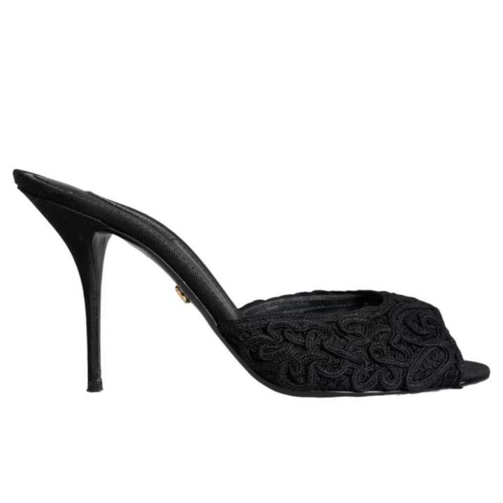 Priser på Dolce & Gabbana Black Cotton Sandal