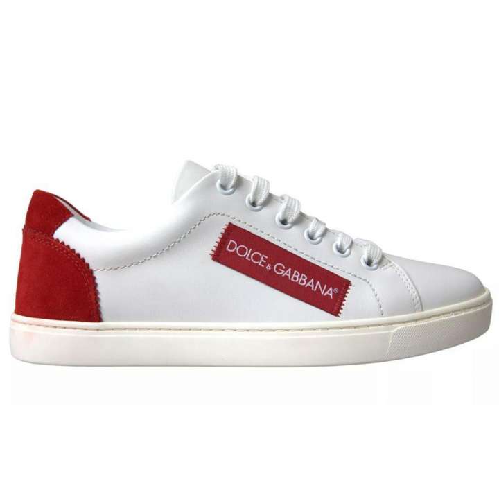 Priser på Dolce & Gabbana White Leather Di Calfskin Sneakers