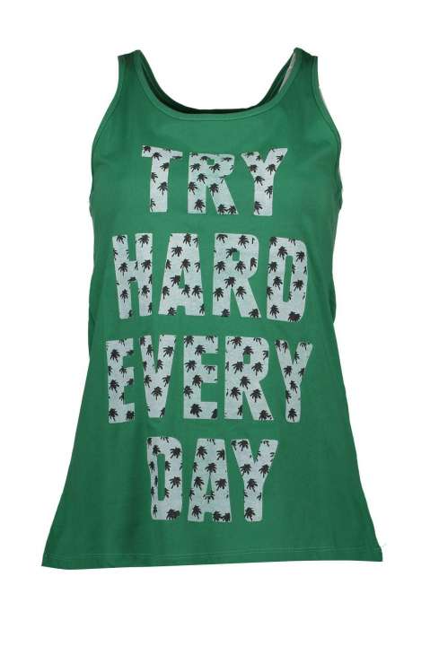 Priser på Silvian Heach Green Cotton Dame Tank Top