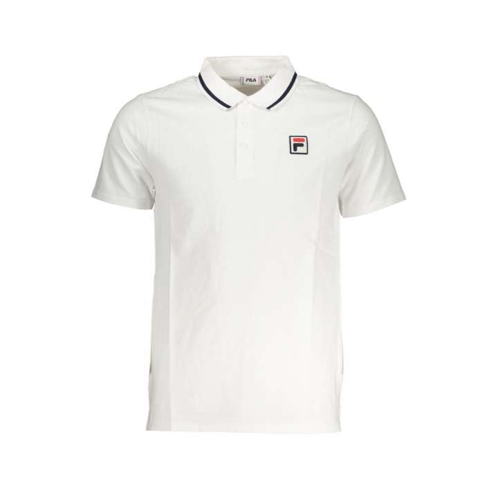 Priser på Fila Sleek White Cotton Polo with Contrast Accents