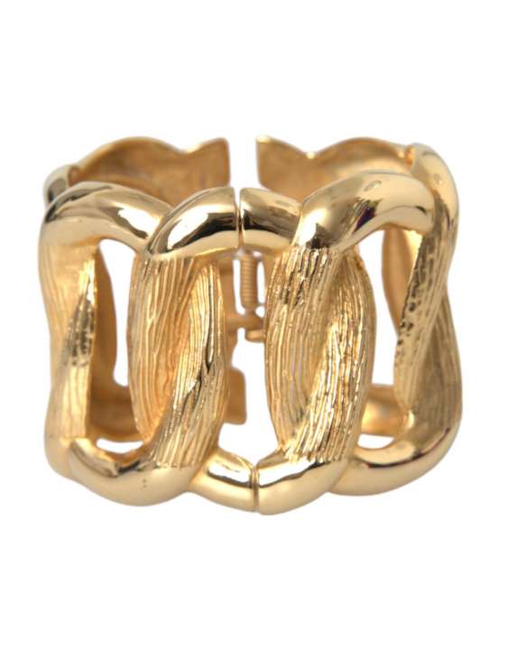 Priser på Dolce & Gabbana Gold Tone Vintage Clamper Twisted Loop Bangle Bracelet